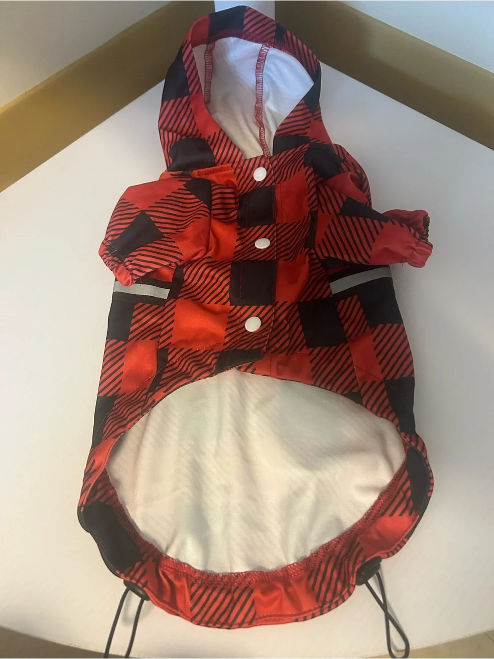 Buffalo Plaid Raincoat for dogs in size small